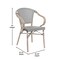 Flash Furniture Marseille French Bistro Stacking Chair w/Arms, Black/White Textilene and Bamboo Alum Frame, 4PK 4-SDA-ADS642108-BLKWH-LTNAT-GG - alternate 8